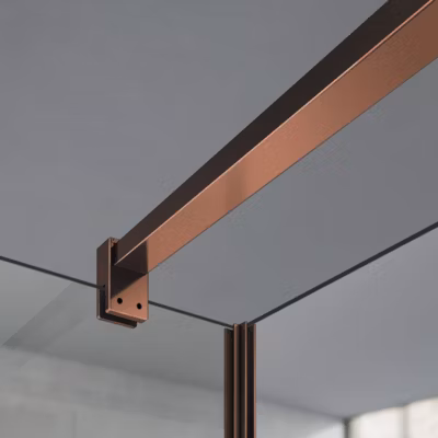 GRAND VERRE Barre de renfort 140 cm en aluminium anodisé rose d&rsquo;or pour verre 6-8mm