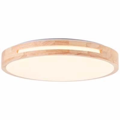 WOODBURY Plafonnier bois clair/blanc LED intégrée 24W bois/plastique/métal ampoule incluse
