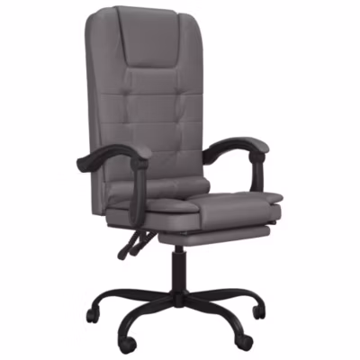 vidaXL Fauteuil de Massage Inclinable de Bureau, Chaise Pivotante avec Dossier et Repose-pied Réglables, Siège de Bureau, 349669