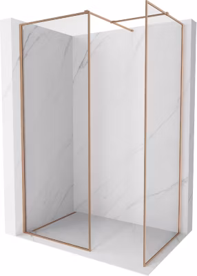 Mexen Kioto-F paroi de douche Walk-in avec cadre 95 x 70 cm, transparent 8 mm, cuivre brossé – 800-095-202-04-65-070