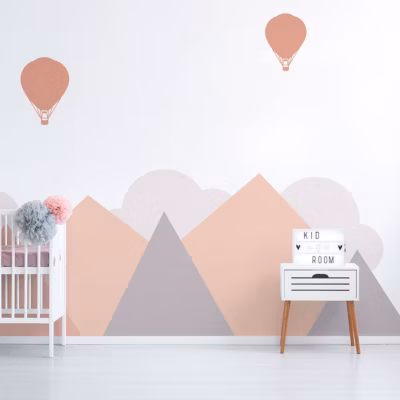 Stickers enfant montagnes géantes scandinaves Stockholm 120 x 160 cm