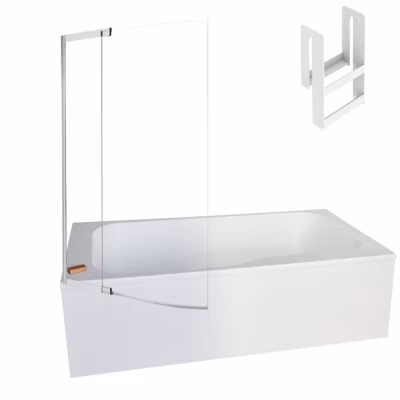Baignoire bain douche JACOB DELAFON Malice + pare bain + étagère 160 x 85, V. gauche