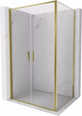 Mexen Exo cabine de douche pivotante 110 x 70 cm, transparente, dorée – 814-110-070-50-00