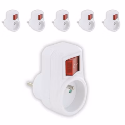 Lot de 6 prises Easy Switch On/Off 16A 3500W Blanc – Chacon