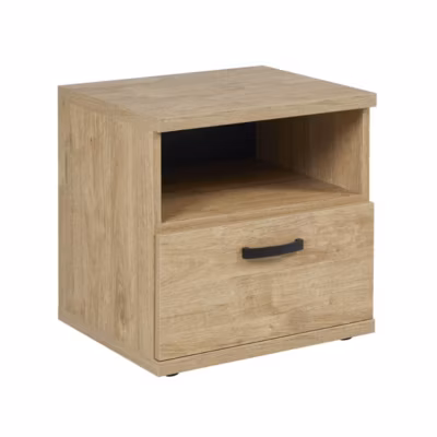 Table de chevet pour chambre bébé et enfant avec tiroir et niche, collection TIMMY Coloris chene doré