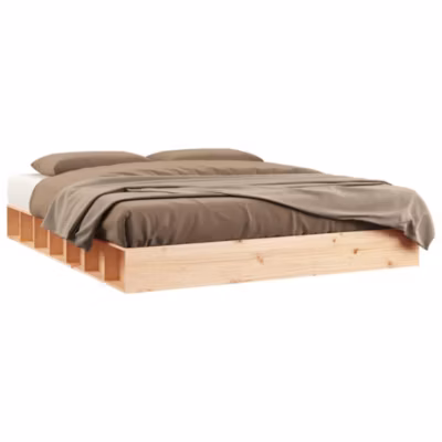 Lit double, Lit adulte, Cadre de lit sans matelas 140×200 cm bois massif