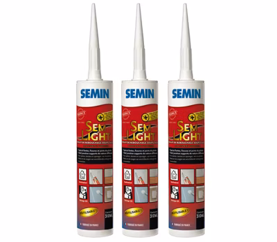 Enduit de Rebouchage Allégé Semin – Sem-Light – Trous et Fissures Importants – Intérieur – Cartouche 310 ml (lot de 3)