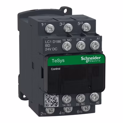 Lc1d186bd Schneider – Contacteur Tripolaire – 3no – 18a – Bobine 24vcc – Cosse