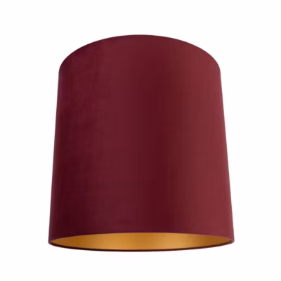 Abat-jour en velours rouge 40/40/40 avec intérieur doré
