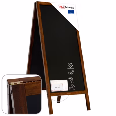 Chevalet Stop Trottoir Etanche avec Cadre en Bois Laqué 150x61cm
