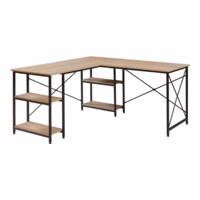 Bureau Klirurud 150 x 150 x 75 cm effet chêne noir en.casa