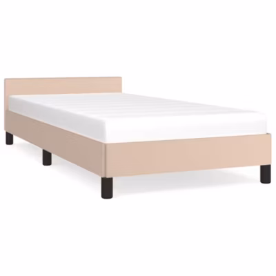 Lit simple, Lit adulte, Cadre de lit avec tête de lit sans matelas cappuccino 90×200 cm