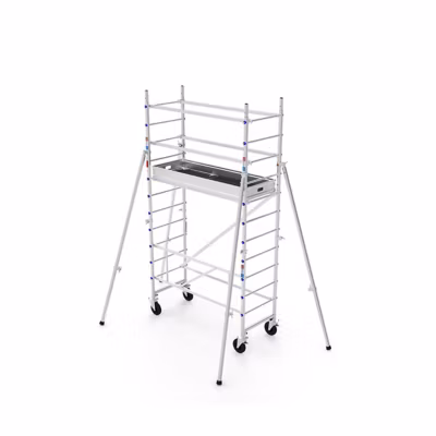 Echafaudage roulant aluminium – Hauteur de travail max 4.00m – TOS218L