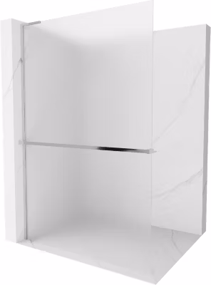 Mexen Kioto+ L paroi de douche avec étagère Walk-in 120 x 200 cm, dépoli, chrome – 800-120-123-01-30