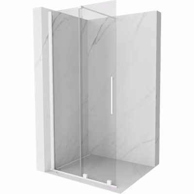 Mexen Velar cloison de douche coulissante Walk-in 85 x 200 cm, transparent 8 mm, blanc – 871-085-000-03-20