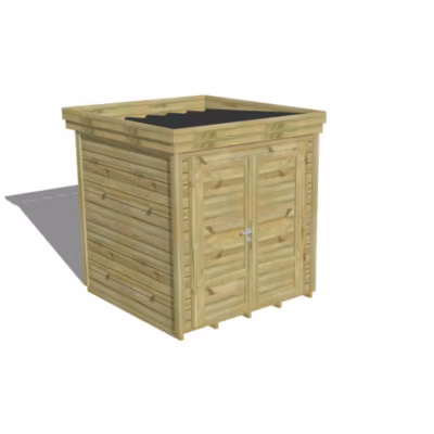 ABRI DE JARDIN bois Pin traité autoclave 27mm – 2,14×2,14m / 4,6m2 – Bac acier – Plancher bois