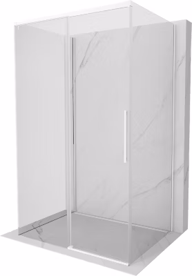Mexen Rox-3S cabine de douche 3 parois coulissantes 155 x 70 cm, transparent, blanc – 8C2-155-070-20-00-3S