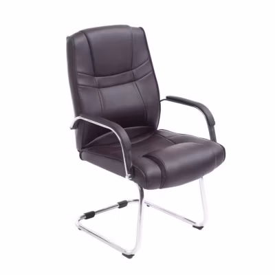 Fauteuil Aria avec Accoudoirs – Simili Marron – Chaise de Bureau et Salle à Manger Ergonomique
