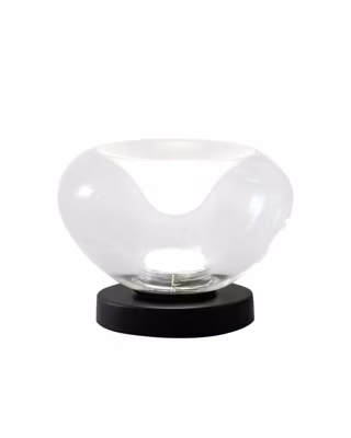 Brena – Lampe de table transparente Fabas Luce – Lampe tactile LED 11W dimmable – Verre borosilicate transparent concave
