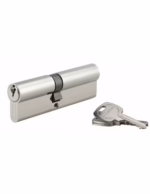 Cylindre de serrure double entrée STD UNIKEY (achetez-en plusieurs, ouvrez avec la même clé), 45x55mm, 3 clés, nickelé – THIRARD