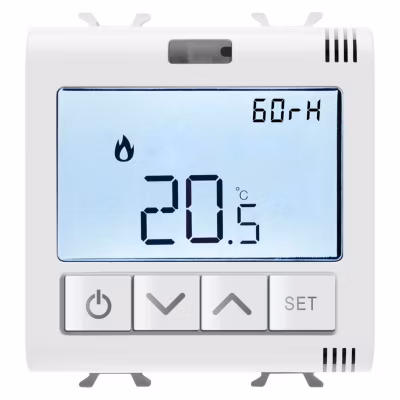 Thermostat connecté ChoruSmart Blanc brillant mesure temp/humidité Zigbee – GEWISS – GW10709