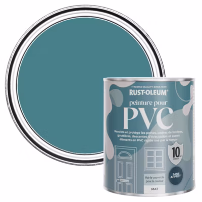 Peinture Bleue pour Portes et Fenêtres en PVC, Finition Mate – RUST-OLEUM – Plume de Paon 750ml