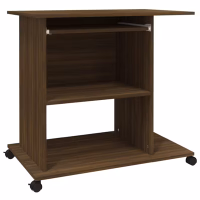 Bureau d&rsquo;ordinateur Chêne marron 80x50x75 cm Bois d&rsquo;ingénierie vidaXL