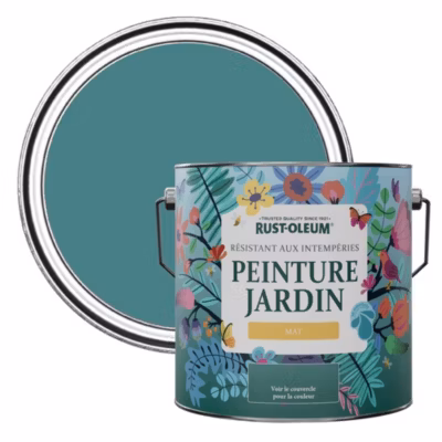 Peinture Bleue pour Jardin et terrasse, Finition Mate – RUST-OLEUM – Plume de Paon 2,5 L