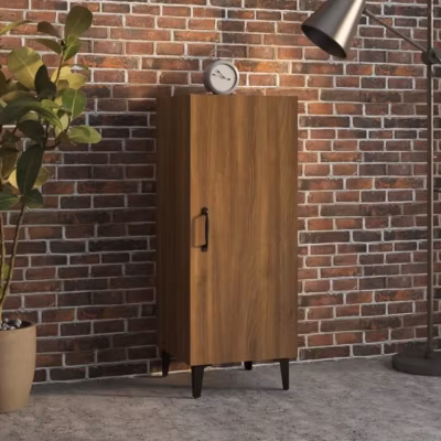 817407 vidaXL Buffet Chêne marron 34,5x34x90 cm Bois d&rsquo;ingénierie