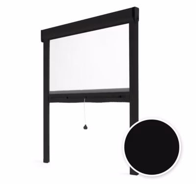 Moustiquaire de Fenêtre Enroulable – L100 x H160cm – Aluminium Noir – Recoupable – Anti-insectes