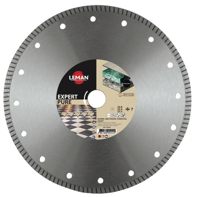 Disque diamant – Pierre, Marbre, Grès, Carrelage – 125×22,23 mm LEMAN