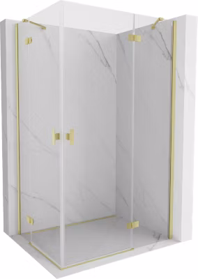 Mexen Mist-H Duo cabine de douche pivotante droite 75 x 95 cm, transparent, or brossé – 8A5-075L-095P-55-00