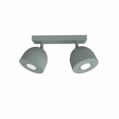 LUMICOM – CAMPANELLA Plafonnier, 2X GU10, max 33W, métal, vert iceberg, D.12cm