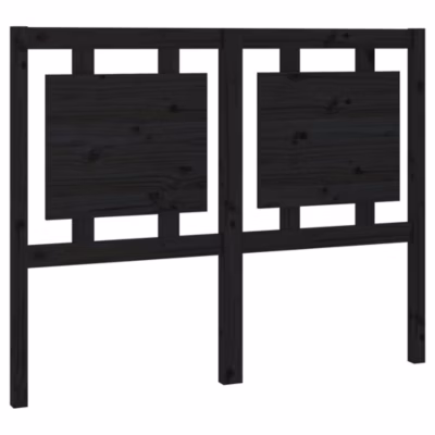 vidaXL Tête de lit Noir 125,5x4x100 cm Bois massif de pin 817934
