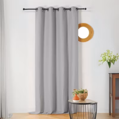 Rideau à l&rsquo;aspect texturé en bouclette (140×260 cm – Gris clair)