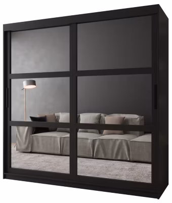 Armoire Miror a portes coulissantes H. 200 x L. 200 x P. 62 2 portes