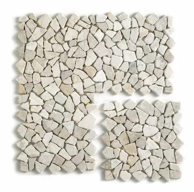 Carrelage de mosaïque (Boite de 1m²)/ Plaque mosaïque mur et sol en marbre naturel coloris blanc – 30 x 30 cm