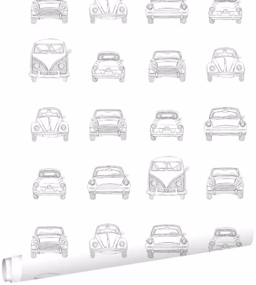 ESTAhome papier peint voitures anciennes noir et blanc 53 cm x 10.05 m