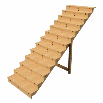 BERLIN Escalier extérieur bois 13 marches H 224cm L-100cm fermé