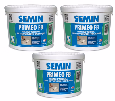 Primaire d&rsquo;Adhérence Priméo FB Semin – Sols – Intérieur/Extérieur – Seau 5 L (lot de 3)