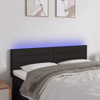 vidaXL Tête de Lit à LED Meuble de Chambre à Coucher Accessoire de Lit Double Tête de Cadre de Lit Intérieur Noir 3121752