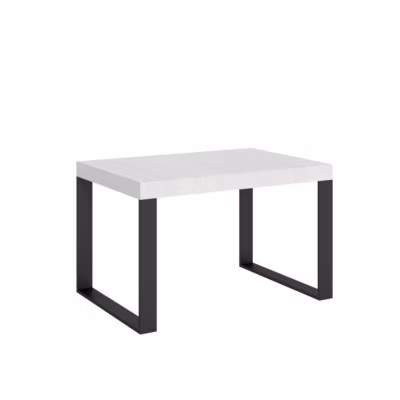 Table extensible – TECNO – 90×140/244 cm – Frêne Blanc – Anthracite – 12 places