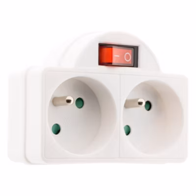 Multiprise biplite + interrupteur façade Zenitech