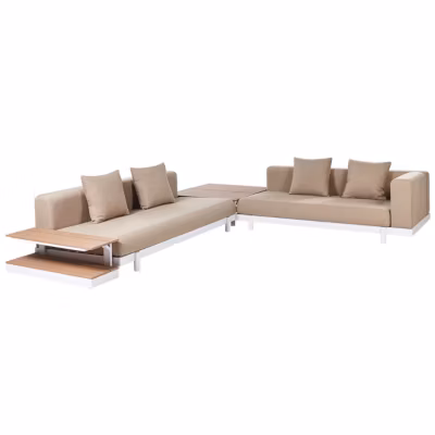 Ensemble de canapés d&rsquo;angle de jardin 5 places MISSANELLO Beige