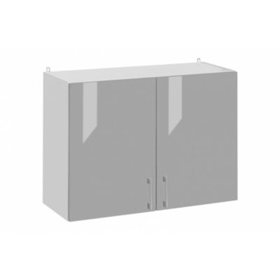 Cuisineandcie – Meuble haut de cuisine Eco Gris Brillant 2 portes L 80 cm