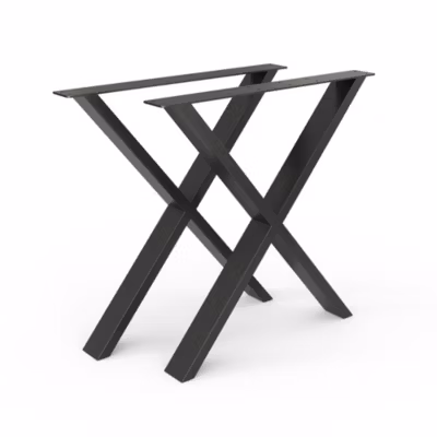 Vicco Pieds de table Noir 70x72cm Forme en X