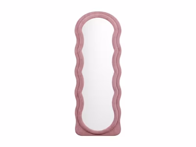 Miroir organique en velours – L. 65 x H. 170 cm – Rose – AYANI