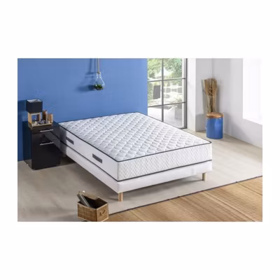 DEKO DREAM Ensemble matelas + sommier 160 x 200 – Ressorts – 24 cm – 5 zones – Equilibre – DETENTE