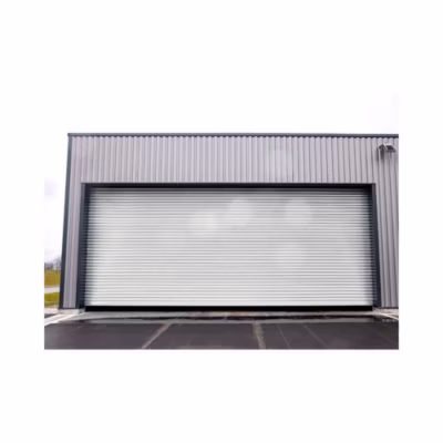 Rideau Métallique Blanc RAL9010 Motorisé 380V Lames Pleines 9/10ème L8000 H5500