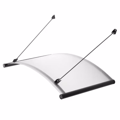 ARCTOM Auvent Agos 152×91, couleur anthracite RAL7016, plaque en PMMA satinée